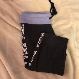 Heather grey drawstring (pink brand) leggings
